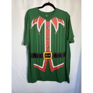 Holiday Time Christmas Elf T Shirt Size XL Short Sleeve